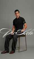 The Premium Pick: "PicAclo" Elite Heritage 240 GSM Cotton Polo – Black
