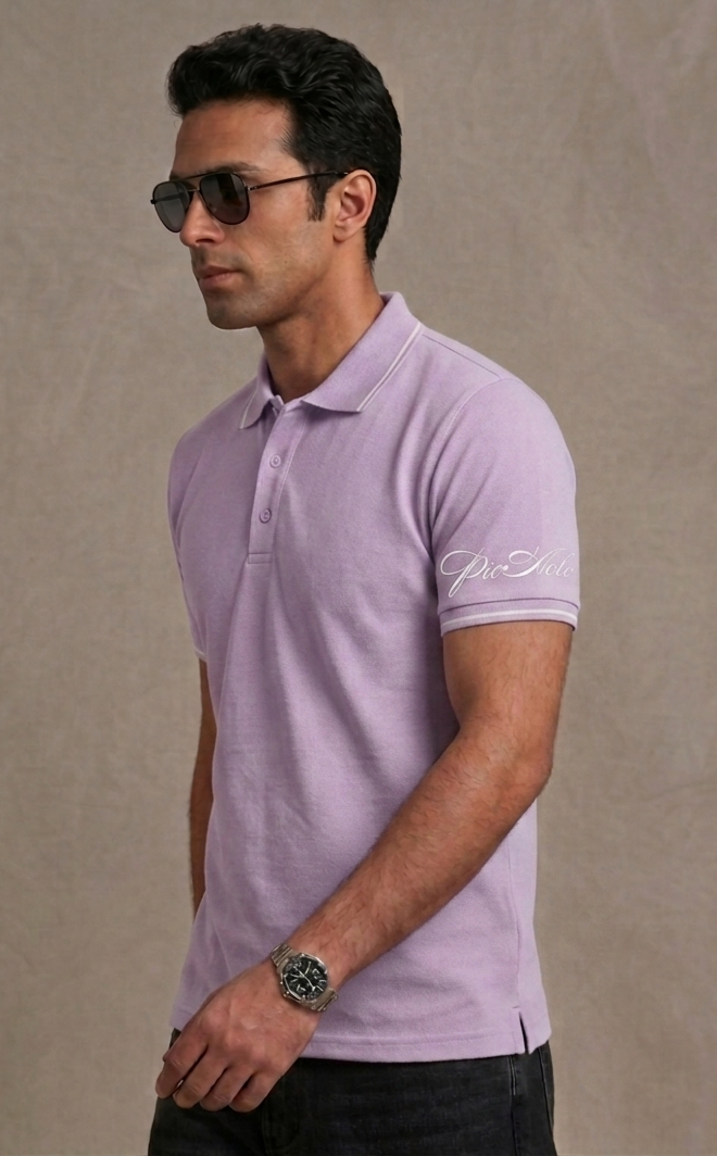 The Premium Pick: "PicAclo" Elite Heritage 240 GSM Cotton Polo – Lavender