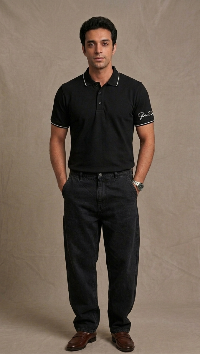 The Premium Pick: "PicAclo" Elite Heritage 240 GSM Cotton Polo – Black