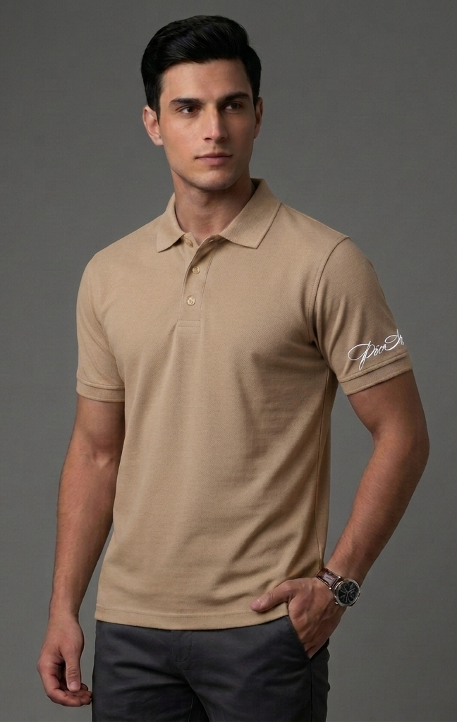 The Luxury and Sophisticated: "PicAclo" Signature Sleeve Script Classic Beige Color